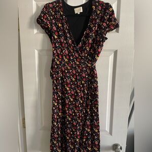 Sezane floral wrap dress